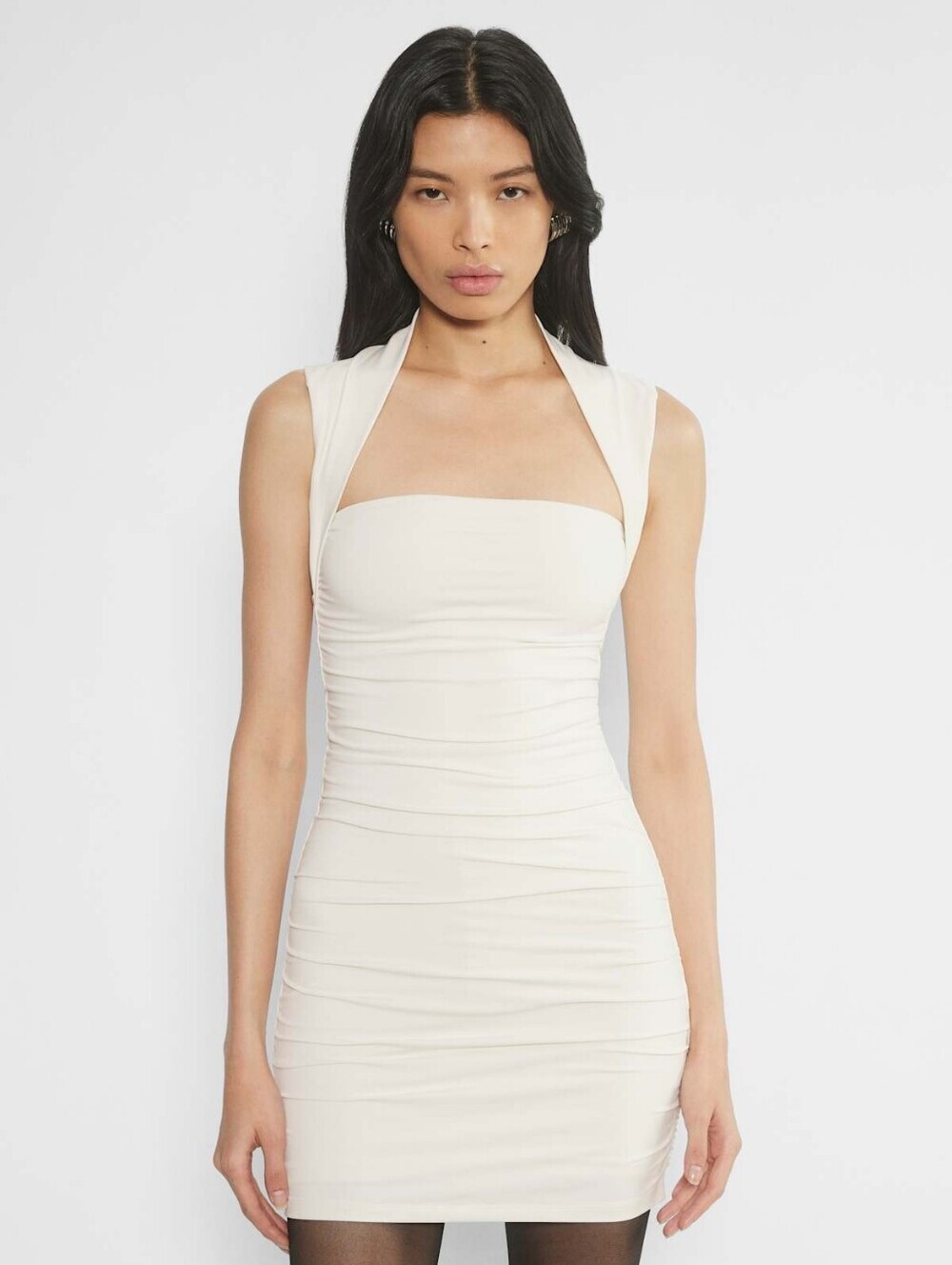 Aritzia Contour Flourish Mini Dress Size Medium Bodycon Ruched Casual Feminine